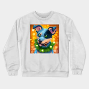 Cute Australian Cattle Dog Drawing Crewneck Sweatshirt